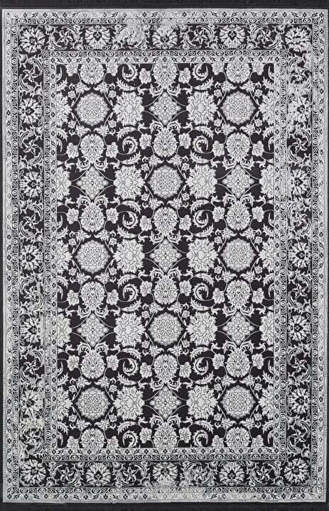 Esiliva 11309 Dikdörtgen Doğal İplik Makine Halısı 200X290 - Siyah