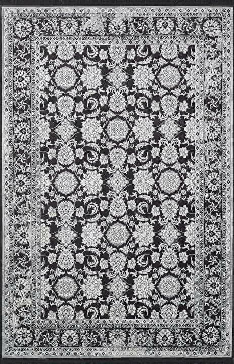 Esiliva 11309 Dikdörtgen Doğal İplik Makine Halısı 80X150 - Siyah